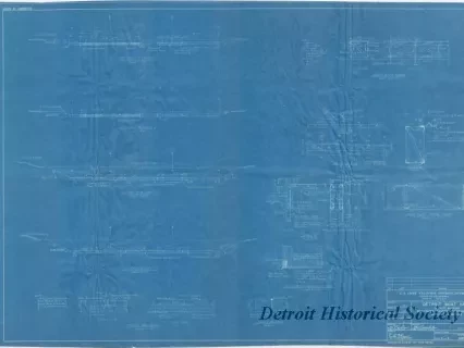 Blueprint - Detroit Boat Yard - 
Boatshed, Paving and Trackwork, 
Sections & Details