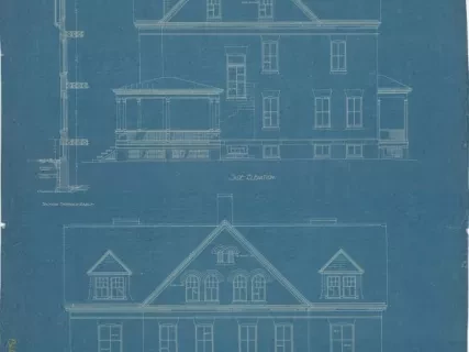 Blueprint - Double Set Officer's Qrs.
[Building Nos. 102, 103, 104]