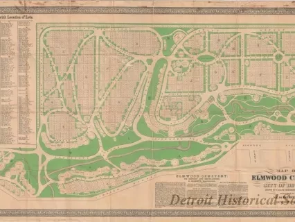 Map - Map of Elmwood Cemetery, City of Detroit