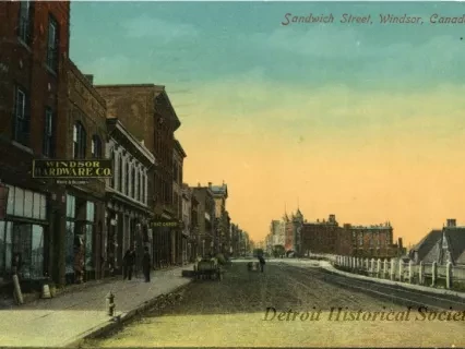 Postcard - Sandwich Street, Windsor, Canada.