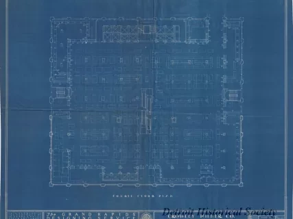 Blueprint - Crowley Milner Co., Detroit, Michigan - Fourth Floor Plan