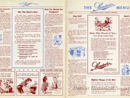 Menu - The Sanders Menu, Vol. 1, No. 5