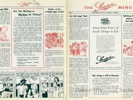 Menu - The Sanders Menu, Vol. 1, No. 16