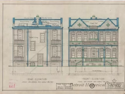 Drawing, Architectural - Four Family Flat for Mr. B. C. Ladendorf, 
Detroit, Michigan