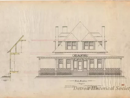 Drawing, Architectural - Front Elevation - Cafe