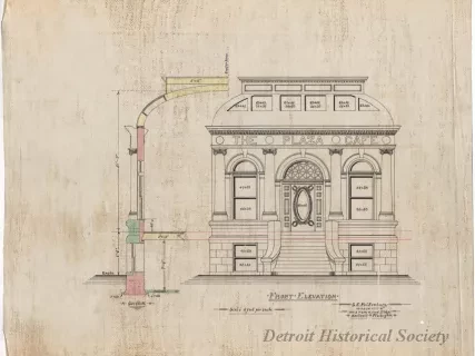 Drawing, Architectural - The Plaza Cafe -
Front Elevation