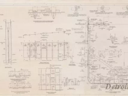 Drawing, Technical - SS Detroit Edison Lengthening -
Midship Section and Transverse Bulkhead