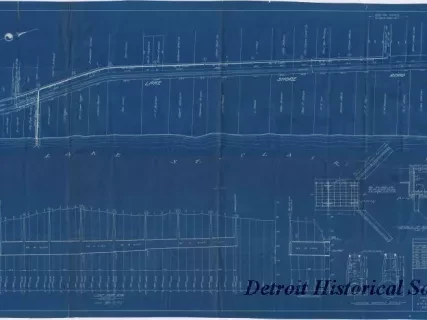 Blueprint - Plan and Profile of Storm Sewer in Lake Shore Road,
Village of Grosse Pointe Shores