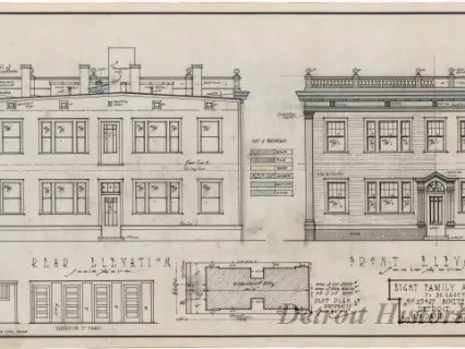 Drawing, Architectural - Eight Family Apartment Building 
to be Erected at No. 25 & 27 Nineteenth Street, Detroit, Mich.
