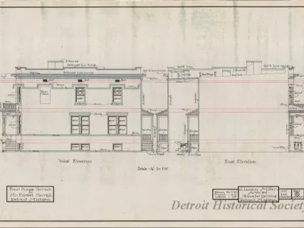 Drawing, Architectural - West Elevation,
East Elevation
