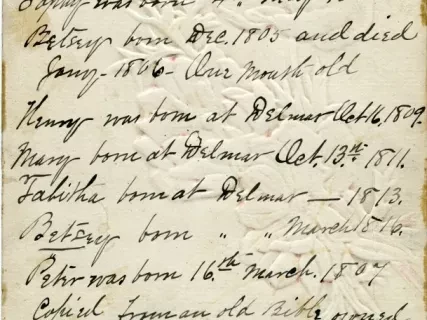 Card, Trade - Hetty and Eben Murray's children