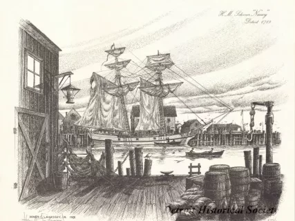 Print - H.M. Schooner Nancy, Detroit, 1789