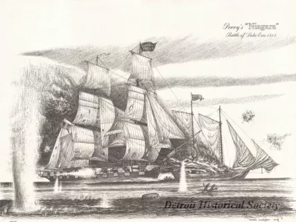 Print - Perry's "Niagara," Battle of Lake Erie, 1813