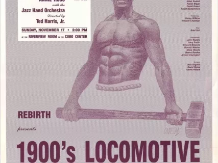 Poster - Rebirth Presents 1900's Locomotive,
Passage into the Year Two Thousand, Celebrating One Century of Jazz