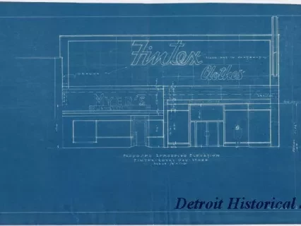 Blueprint - Proposed Remodel Elevation,
Fintex, Royal Oak Store