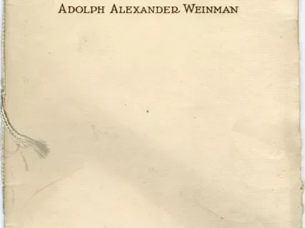 Booklet - Adolph Alexander Weinman