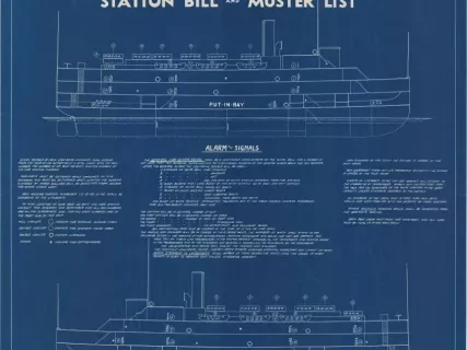 Blueprint - Steamer Put-In-Bay Station Bill and Muster List