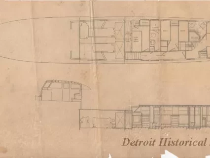 Drawing, Technical - 83' Twin Screw Cruiser, Inboard Profile & Plan