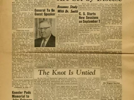 Newspaper - The Cathedral News, Vol. 11, No. 1, September 1958