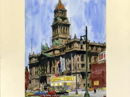 Lithograph - The Wayne County Building