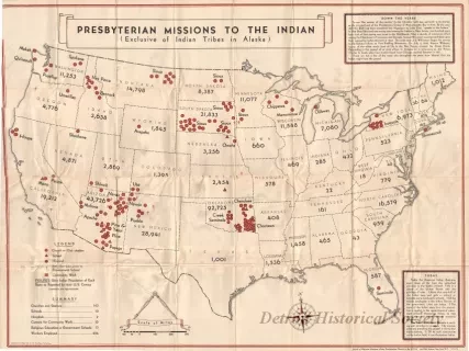Map - Presbyterian Missions to the Indian
(Exclusive of Indian Tribes in Alaska)