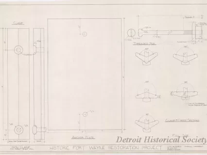 Drawing, Technical - Iron Clamp for Breast Height Wall,
Historic Fort Wayne Restoration Project