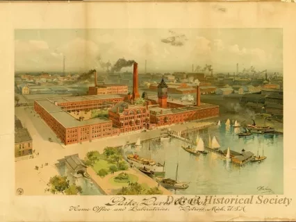 Lithograph - Parke, Davis & Co., Home Office and Laboratories