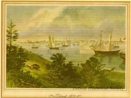 Lithograph - Detroit 1870