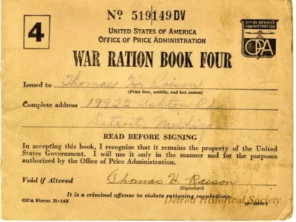 Book, Ration - War Ration Book Four