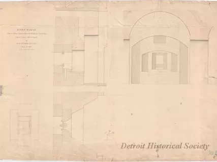 Drawing, Architectural - Fort Wayne,
Plan of Stone Embrasure for Flanking Casemates
