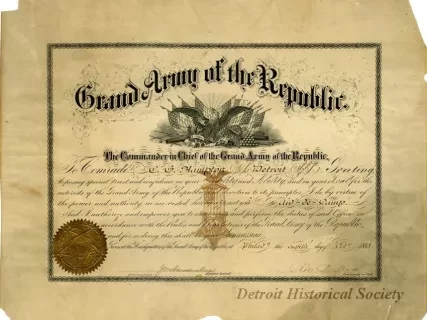 Certificate - Grand Army of the Republic