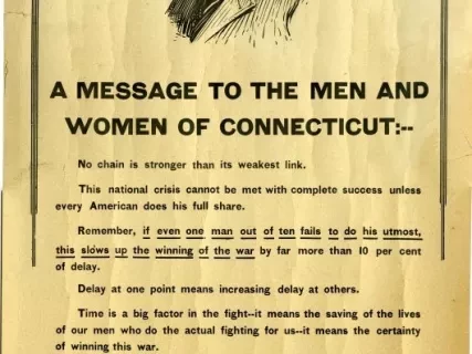 Poster - A Message to the Men and Women of Connecticut