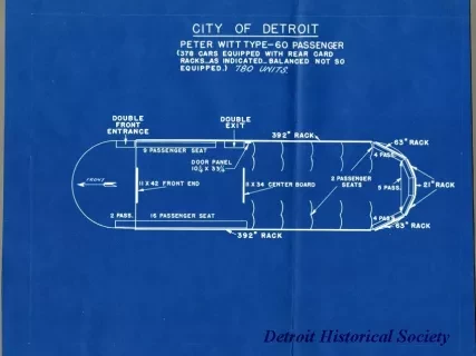 Blueprint - City of Detroit, Peter Witt Type--60 Passenger