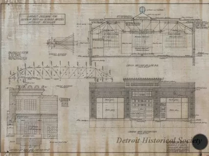 Drawing, Architectural - Garage Building for Grabow Brothers and Schubb, Owners, 
Detroit, Michigan