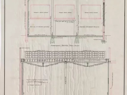 Drawing, Architectural - Cross Section, Addition to Present Building, Allyne Brass Foundry Co.