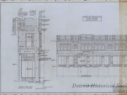 Drawing, Architectural - Stores and Apartments for Grabow Brothers, Detroit, Michigan
