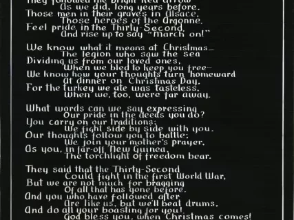 Poster - To the Thirty-Second, 1943
From the Thirty-Second, 1918