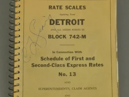 Directory - Railway Express Agency Rate Scales Applying From Detroit and All Other Points in Block 742-M In Connection with Schedule of First and Second-Class Express Rates No. 13 Also Superintendents, Claim Agents and District Accounting Bureaus, 7th Edi