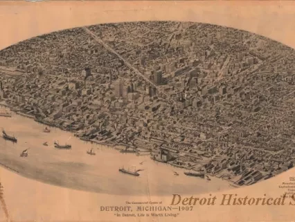 Print - The Commercial Center of Detroit, Michigan - 1907