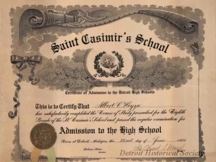 Certificate - Saint Casimir's School