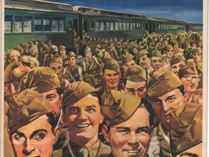 Poster - Millions of troops are on the move ... Is Your trip necessary?