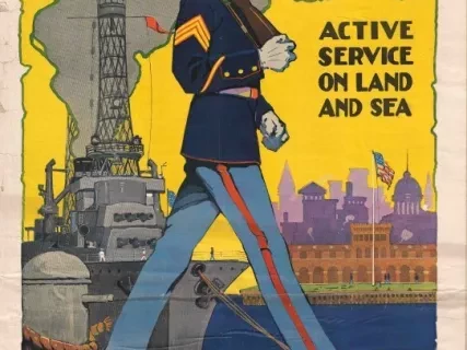 Poster - U.S. Marines - Active Service on Land and Sea