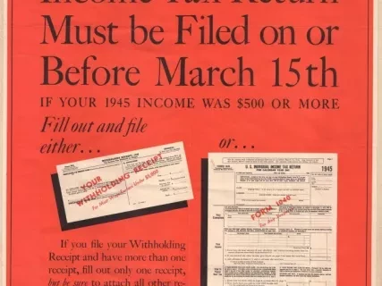Poster - Remember...Your Income Tax Return Must be Filed on or Before March 15th If Your Income Was $500 or More.