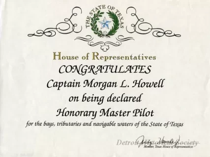 Certificate, Achievement - State of Texas, House of Representatives