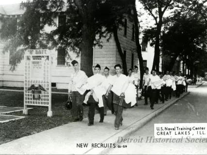 Postcard - New Recruits - U.S. Naval Training Center, Great Lakes, Illinois