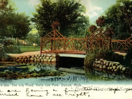 Postcard - G 3868 The Lily Pond, Belle Isle Park, Detroit, Mich.