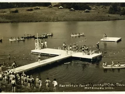 Postcard - The Water Front - Detroit Girl Scouts
Metamora, Mich.