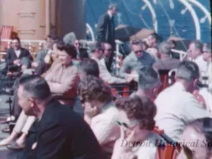 Film, Motion Picture - Cruise of the South American, Chicago to Detroit, Mackinaw Bridge from Steamer, Blue Water Bridge from steamer, Mackinaw Island, Huron Lightship. Glenn Brugman, East Detroit