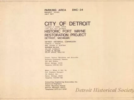 Blueprint - Parking Area DHS-34,
Historic Fort Wayne Restoration Project, Detroit, Michigan
