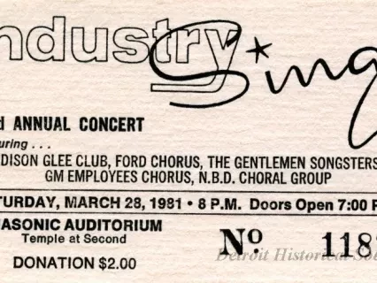 Ticket, Admission - Industry Sings, 23rd Annual Concert